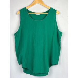 Cottonways Women’s Green Sleeveless Tank Top Size 3 – 100% Cotton Blouse